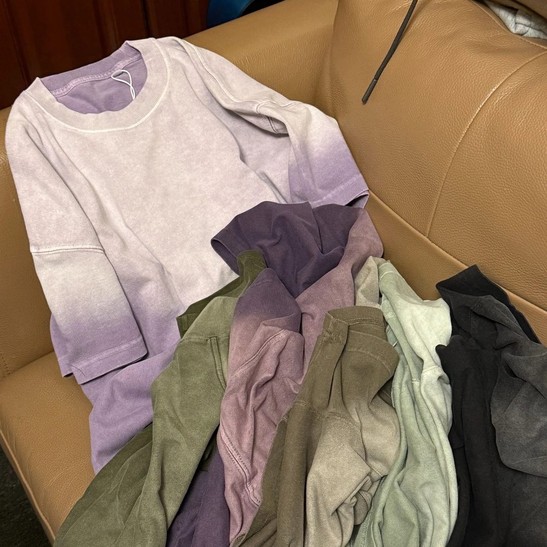 【MGB505】阿苏特植物染重磅艺术做旧纯棉高质宽松T-HJD