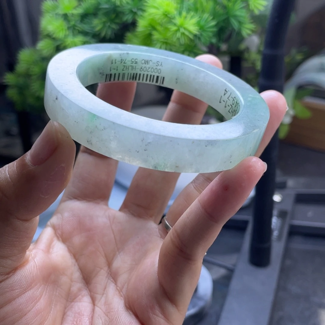定制翡翠未镶嵌纯天然翡翠手镯定制55/57 正圈 冰晴底乌鸡