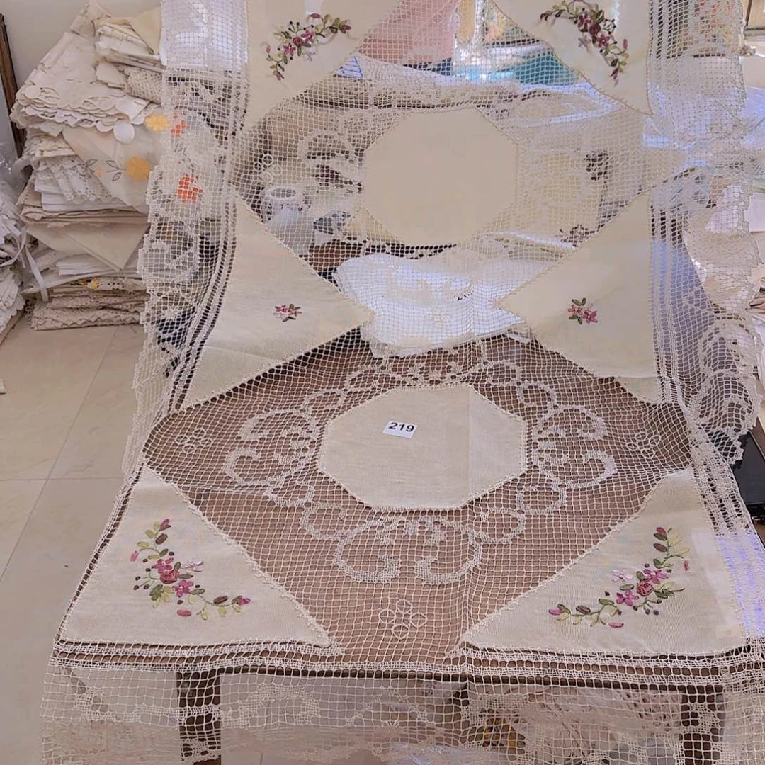 棉麻219号 100*160厘米网扣桌布