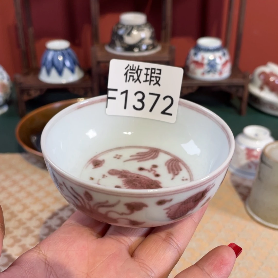 摆件微瑕手工手绘陶瓷F1372
