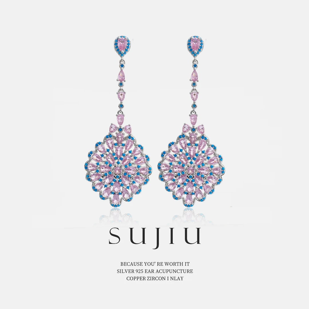 铜合金耳饰 SUJIU 925银针【浪屿蔷薇】设计师气质耳钉耳环耳坠7507