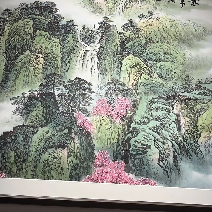 国画意笔溪山 8平尺不带框