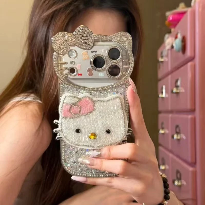 高级感闪钻猫咪镜头适用于iPhone17promax手机壳16少女心15个性14