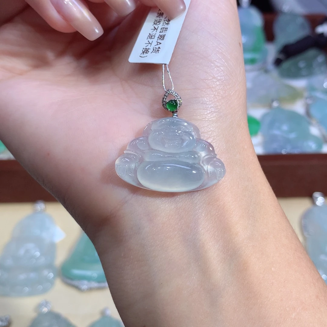 吊坠(不含链)18K金镶嵌翡翠