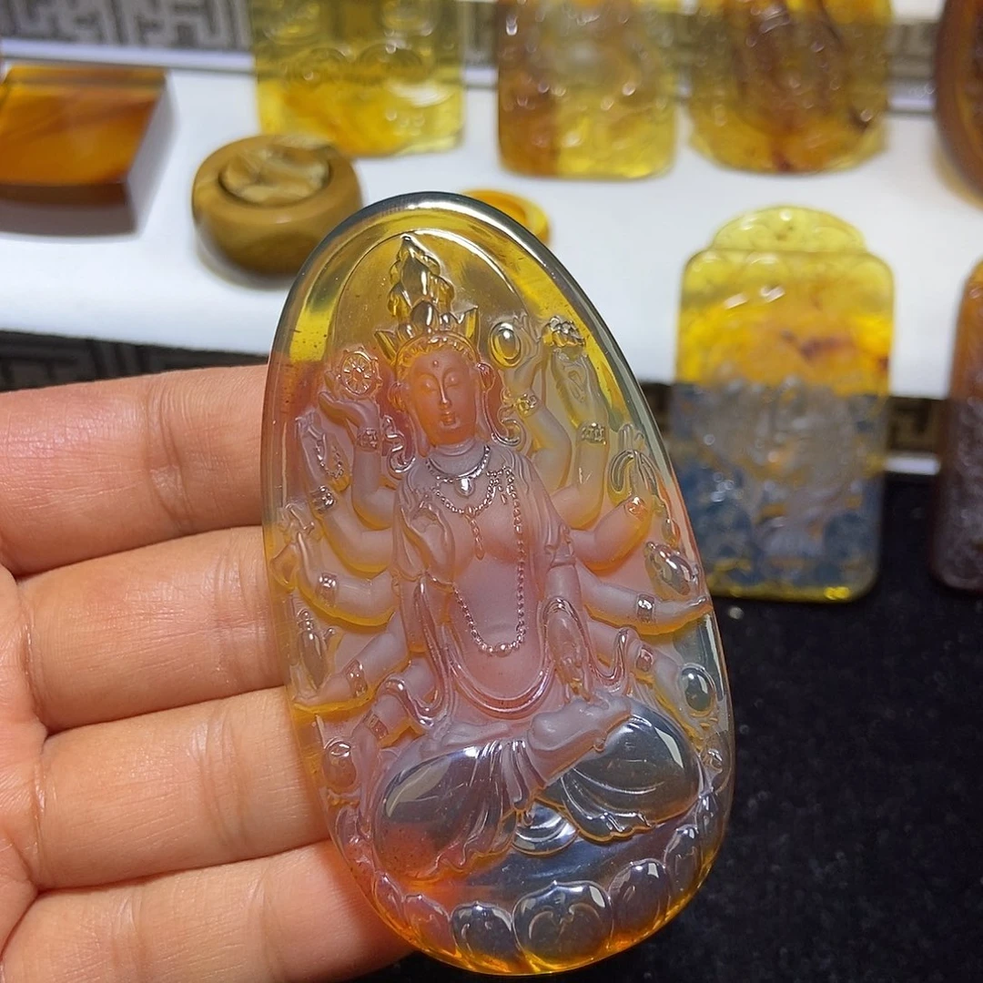 琥珀颈饰未镶嵌缅甸天然琥珀吊坠