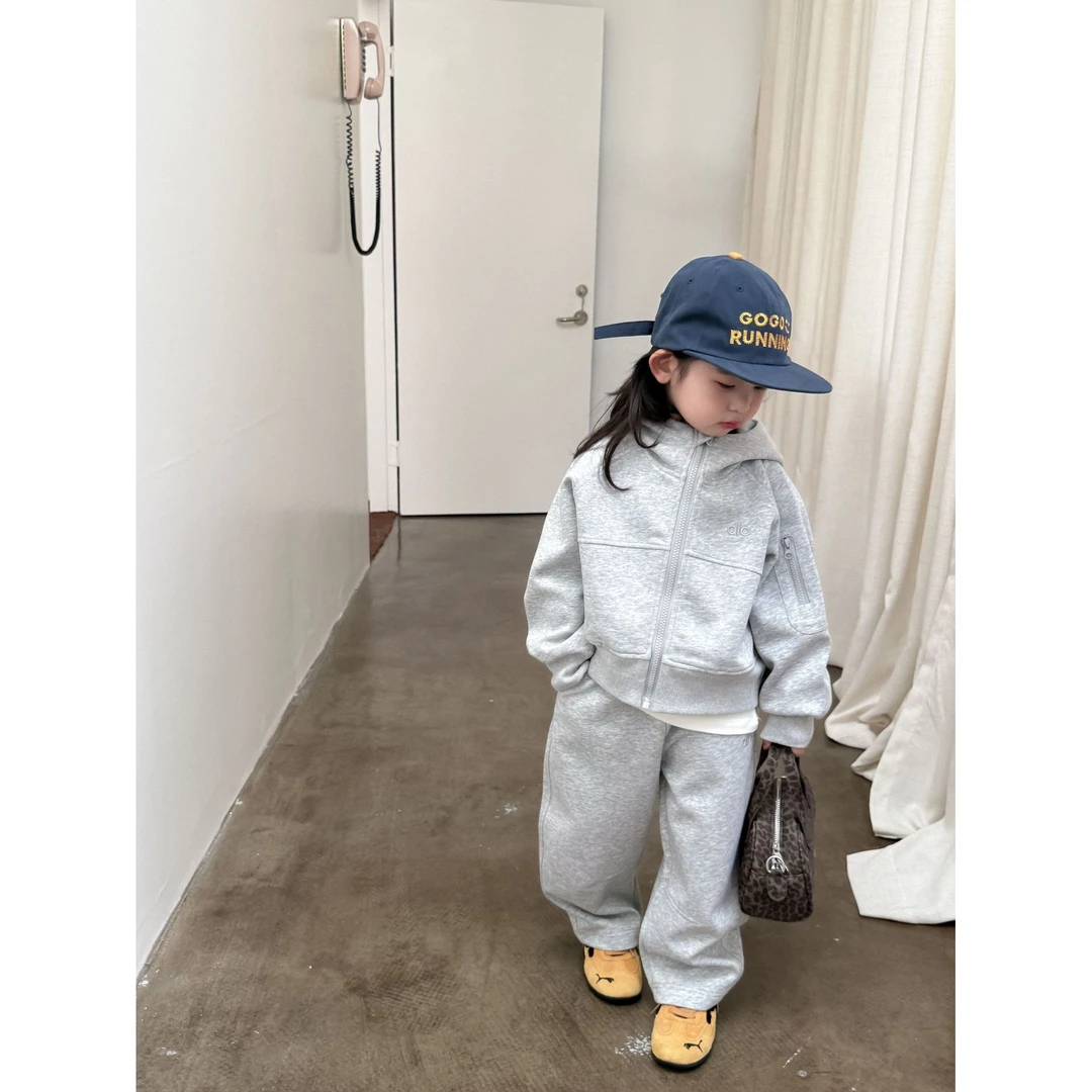 小粉象 ·女童2025秋季新款韩版休闲连帽开衫洋气宽松卫裤套装