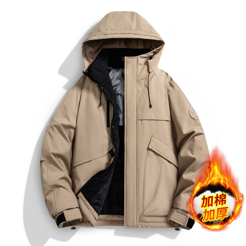 【暖暖专属】秋冬季男女同款棉服户外休闲工装连帽宽松石墨烯棉服