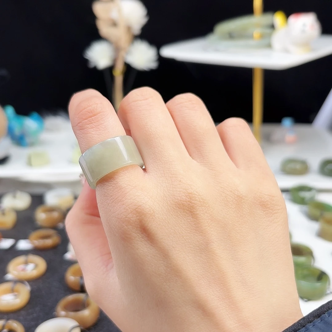 和田玉未镶嵌戒指P37冰晴水直切17.2不退换