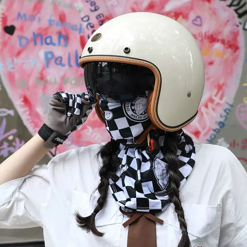 CYRIL 赛罗摩托车头盔哈雷复古头盔男女四分之三电动踏板车机车3C