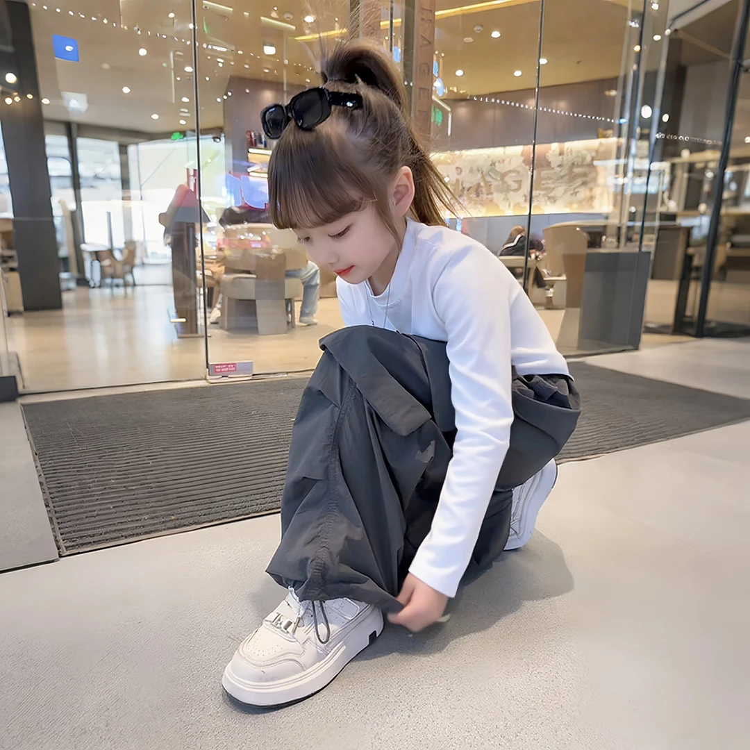 女童裤子秋装2025新款儿童夏季工装裤6-12岁15初中女孩春秋休闲裤