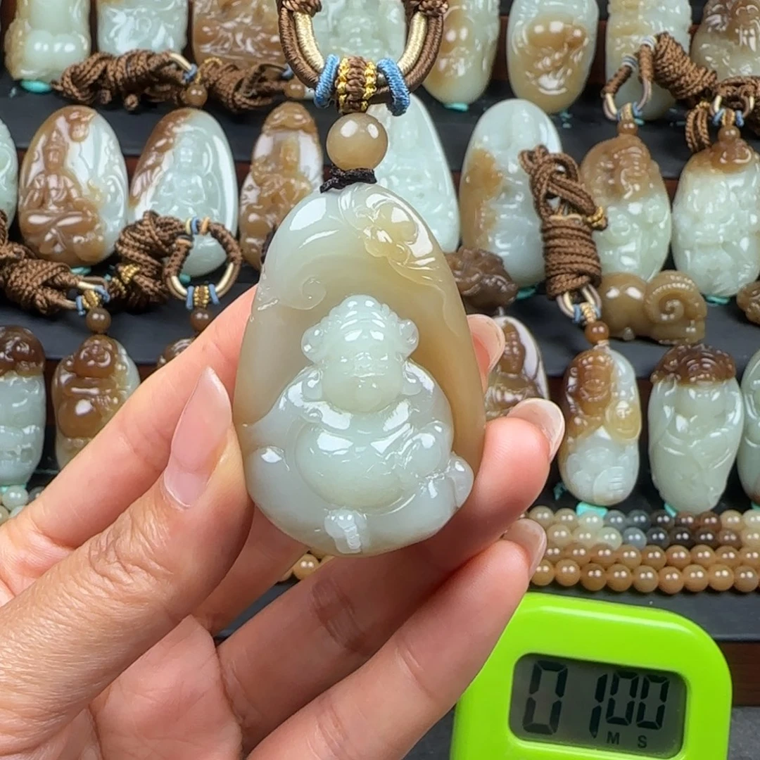 和田玉未镶嵌挂件乡****计