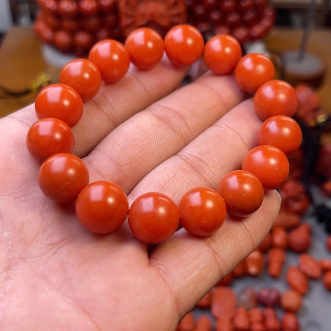 南红玛瑙未镶嵌保山精工圆珠手串卡13➕