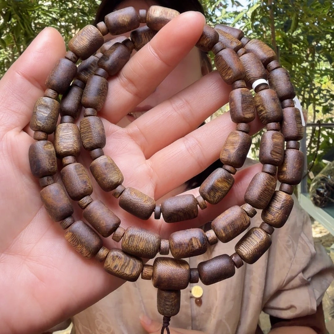 沉香手串老白奇金丝红油树头老油老板头多圈一条33克➕