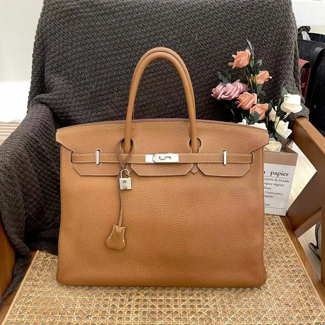 99新 Hermes/爱马仕 birkin 40 框M togo 金棕xx0919a9