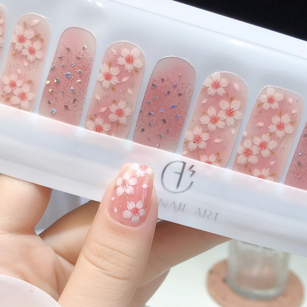 【樱花手账】美甲贴精致日常防水免封层成品甲油膜指甲贴纸非穿戴甲
