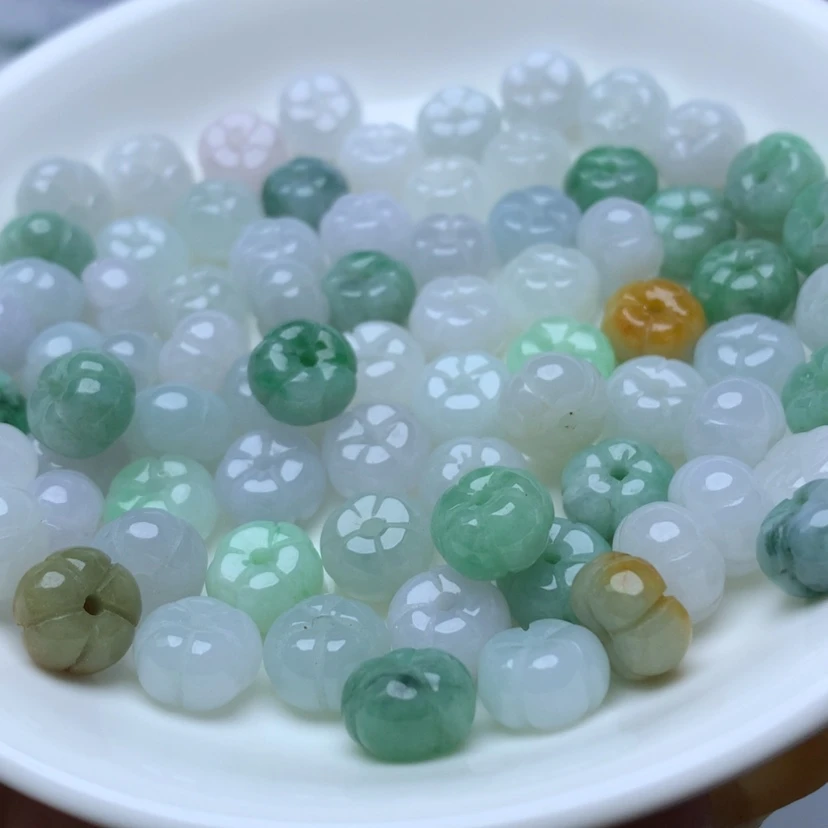 【闪购商品】翡翠散珠卡5.5乘9.3冰南瓜10个