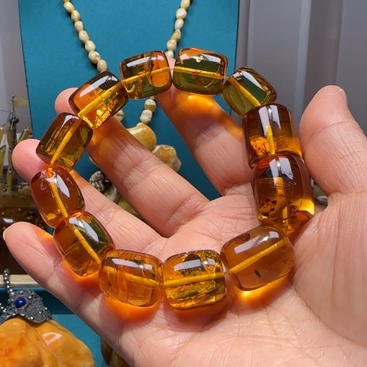琥珀未镶嵌手链波兰设计款琥珀蜜蜡