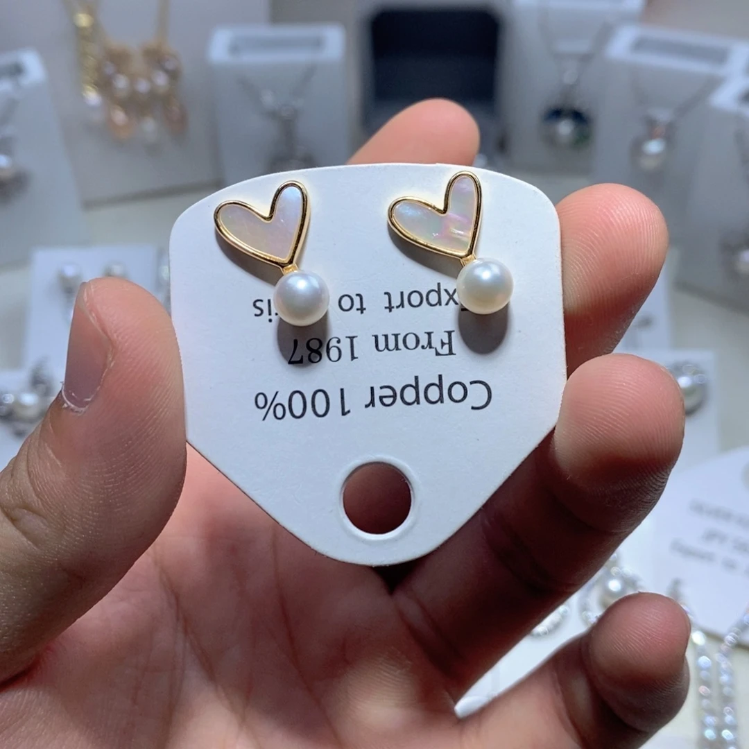 耳饰银S925镶嵌淡水珍珠