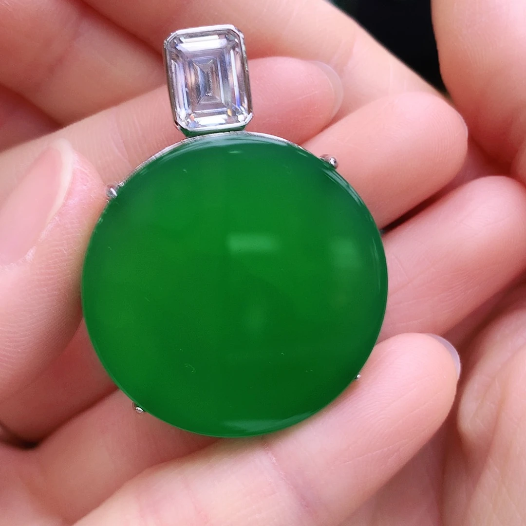 玛瑙/玉髓吊坠银S925镶嵌