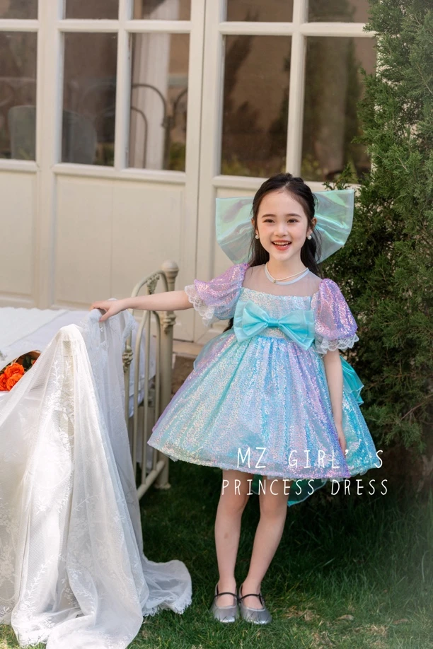 [黄小七kids童装]夏款七彩美人鱼洛丽塔纱裙（不配头饰）