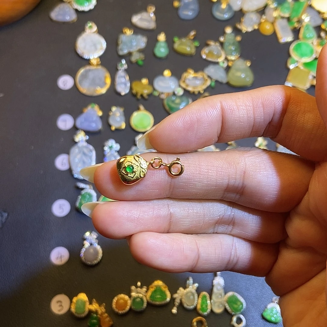 翡翠银S925镶嵌吊坠(不含链)