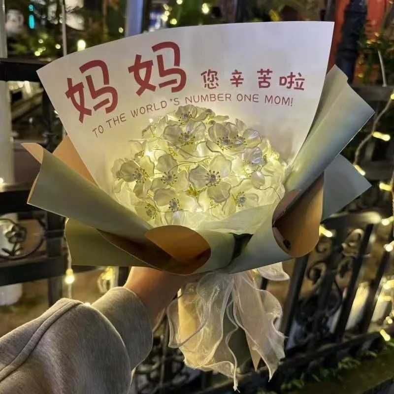 母亲节礼物diy玉兰花手捧花玫瑰花束材料包送妈妈女朋友玩具
