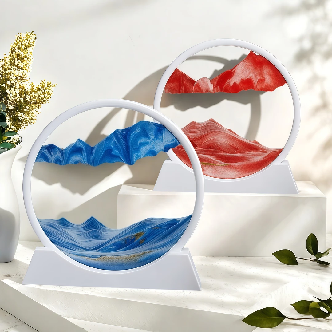 轻奢3D解压流沙画高级感摆件创意沙漏工艺品客厅桌面办公室摆饰