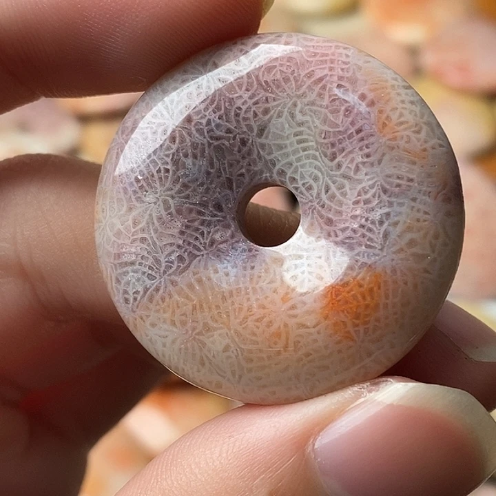 粘***粘硅化珊瑚未镶嵌颈饰