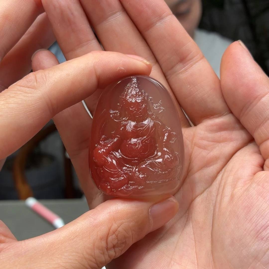 未镶嵌吊坠南红玛瑙保山大黑洞黄财神吊坠