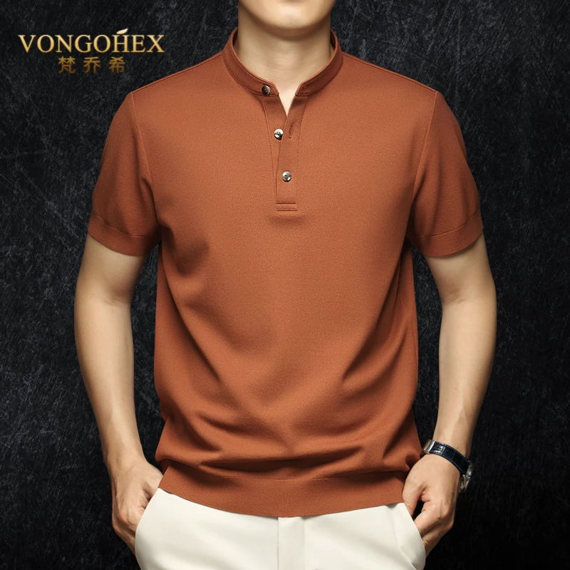 VONGOHEX休闲Polo衫男士夏季商务短袖立领T恤半袖宽松运动时尚