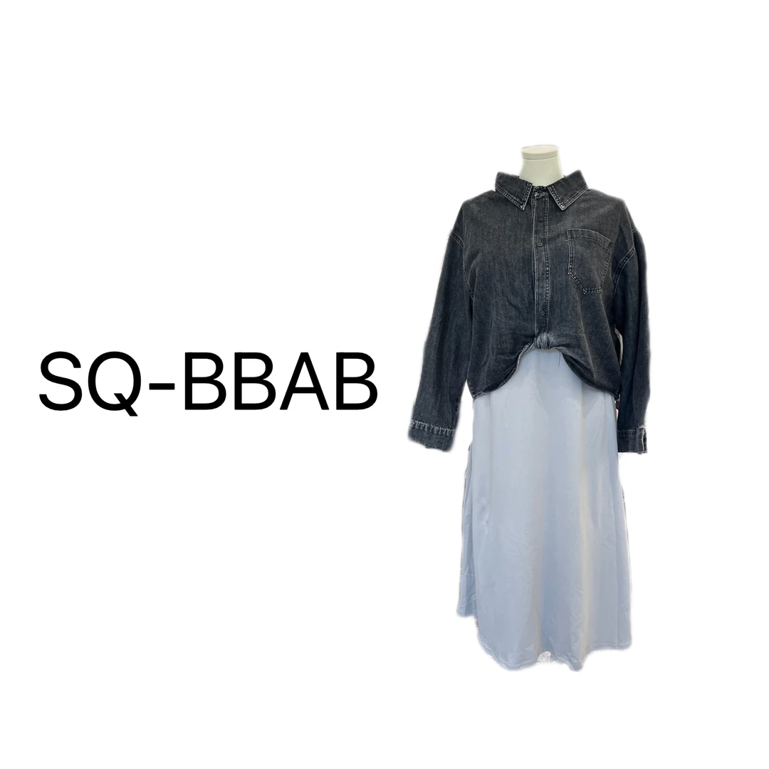 90817大码女装牛仔服背心裙长裙两件套
