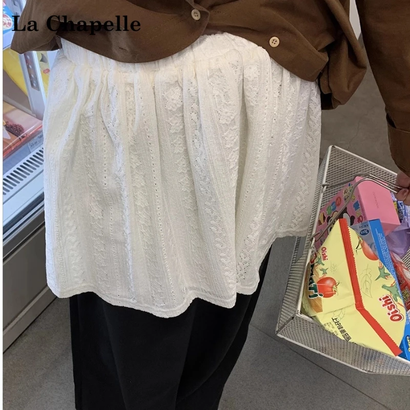 白色蕾丝提花半身裙女2025春夏百搭叠穿神器内搭下摆屁帘腰裙短裙