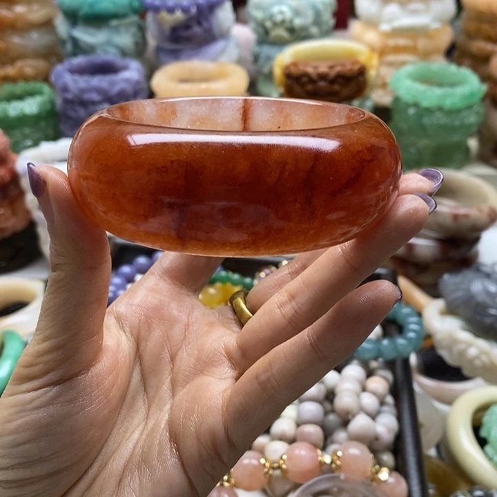 夢***影石英岩玉未镶嵌手镯