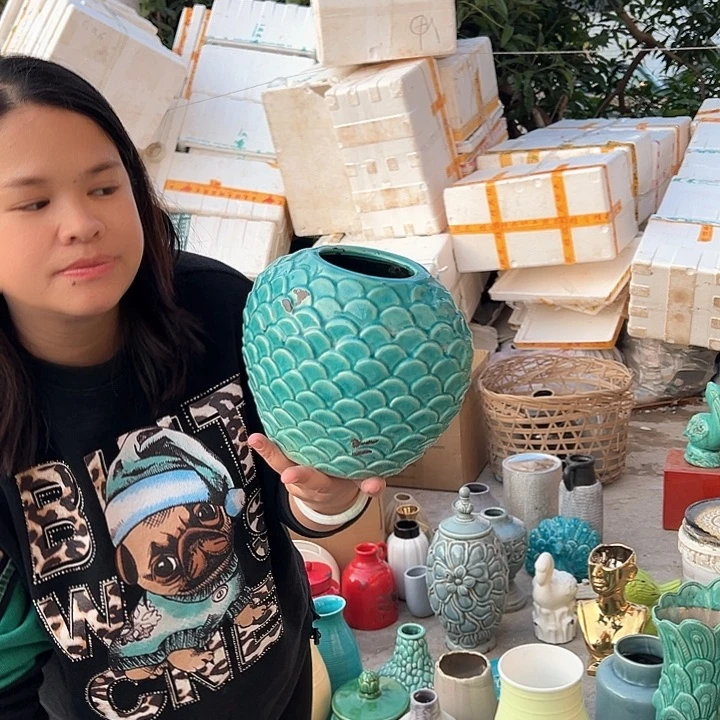 摆件高度17厘米口径8厘米微瑕捡漏