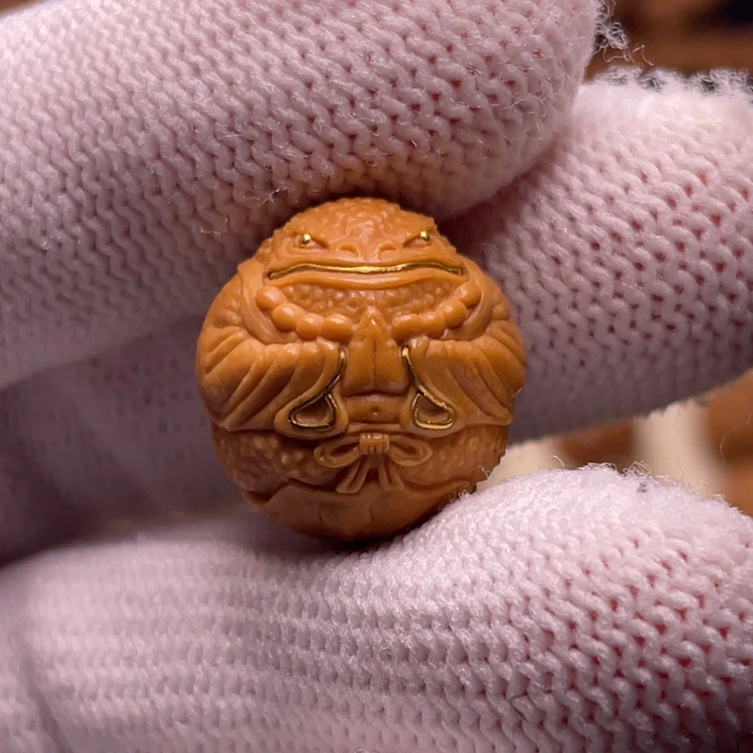 猴头核桃吊坠拜佛金蟾16.1镶嵌款