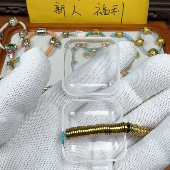 铜合金文玩配饰黑胆石6✖️1