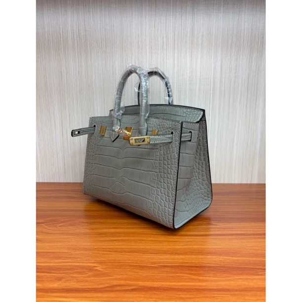 纯水染雾面美洲鳄bk20三张皮手缝蜡线时尚精致百搭手提女包