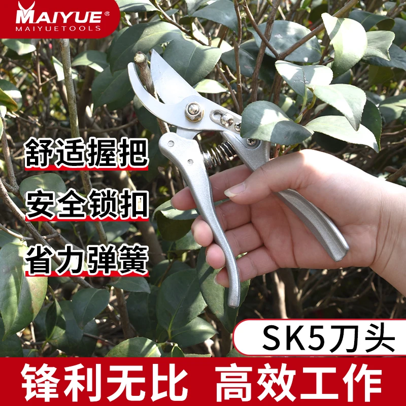 日本进口园艺剪SK5刀片大粗枝专用剪刀多功能修花修枝西红柿采摘