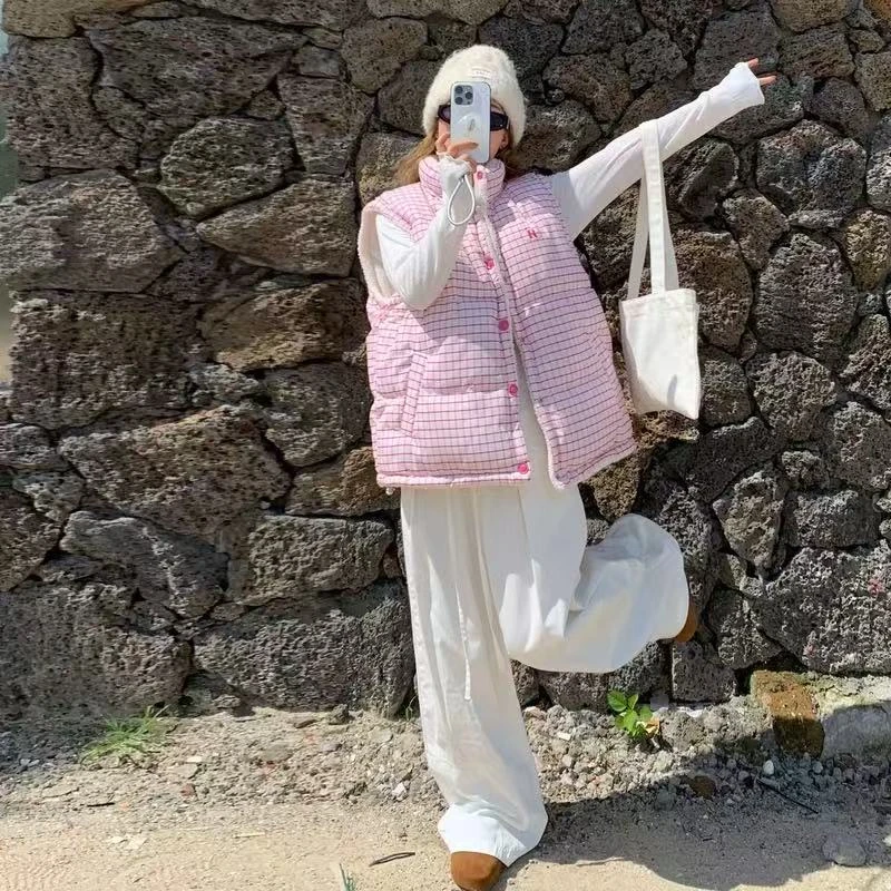 双面穿甜美韩系马甲加厚休闲时尚保暖秋冬宽松百搭学生小个子韩版