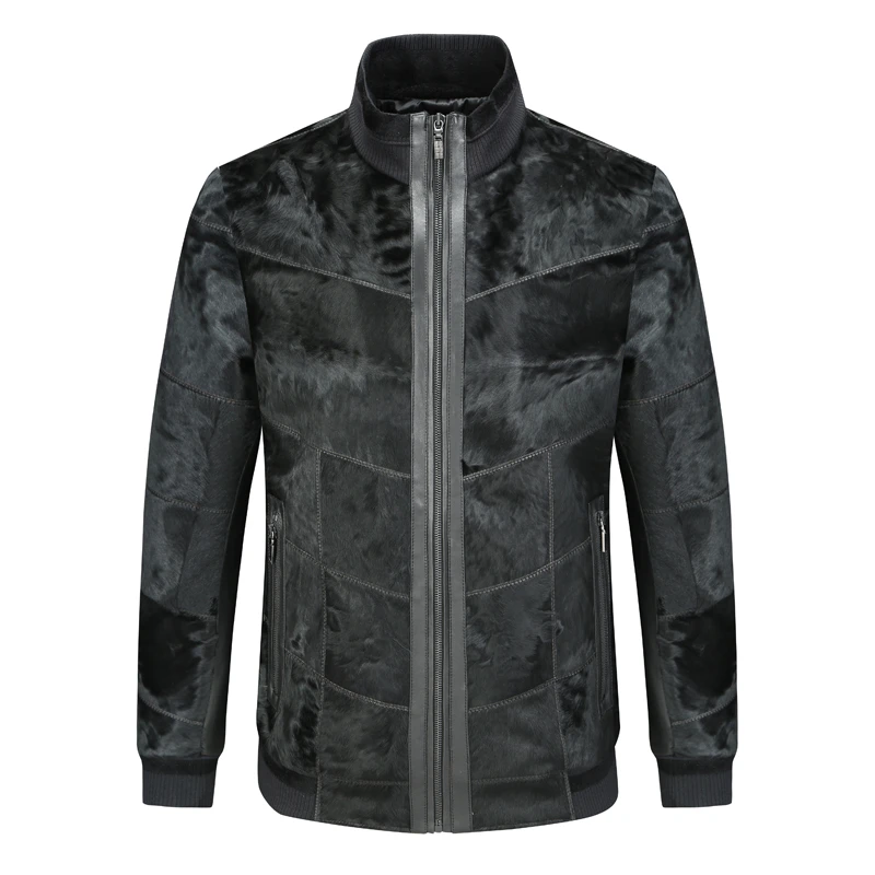 H1242芭秋冬男士皮衣 拉链直排扣商务休闲外套 时尚都市