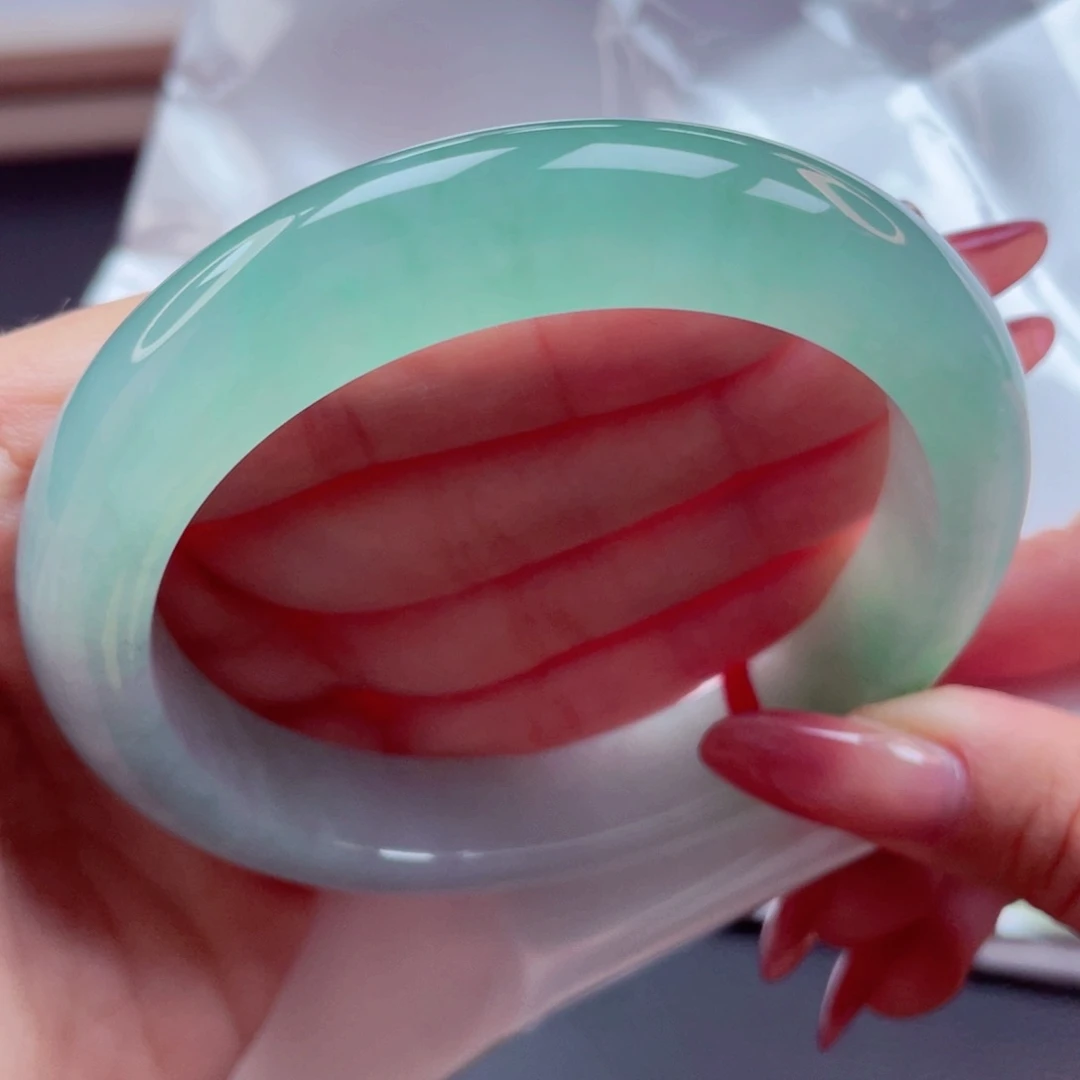 翡翠手镯未镶嵌5859圈9909