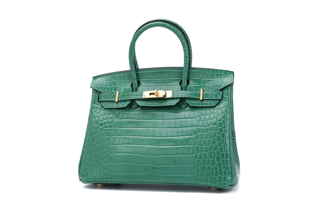 【SISI专属】新款轻奢高级感时尚百搭亮面鳄鱼真皮女包铂金30内缝