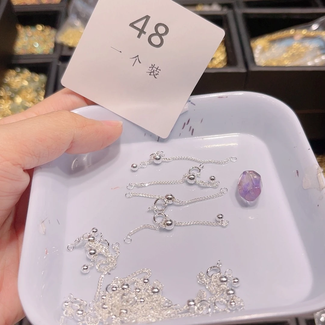 紫晶珠宝半成品银S925镶嵌48