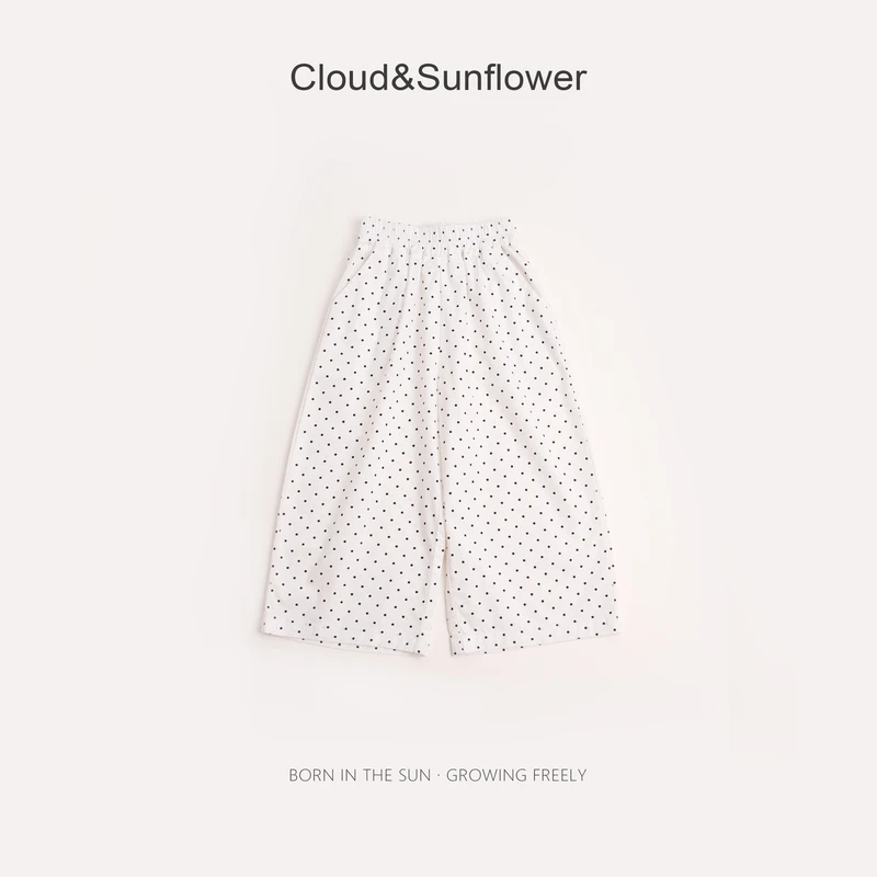 【云朵小葵】女童夏季满印波点休闲直筒裤55551