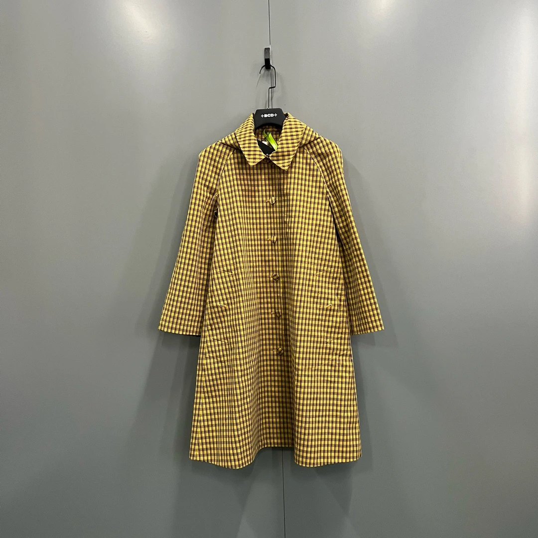 99新 BURBERRY/博柏利 jp129 格纹长款风衣 602085 40码