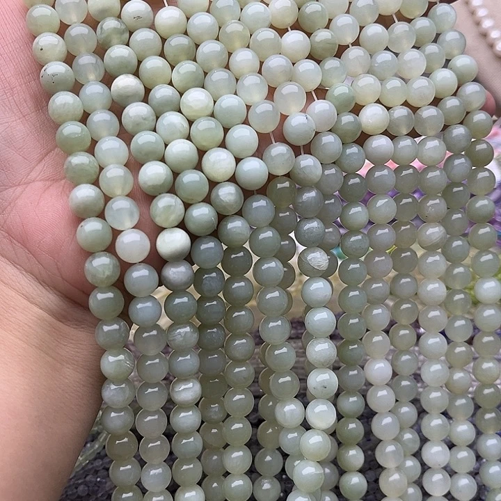 玛瑙/玉髓未镶嵌珠宝半成品一条8mm岫玉