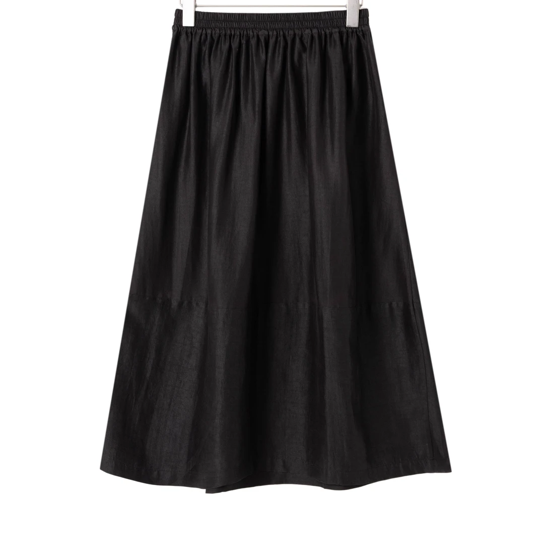 TUHUANG/春夏季香云纱裙22姆米纯色百搭优雅半裙ZBFYQ2508