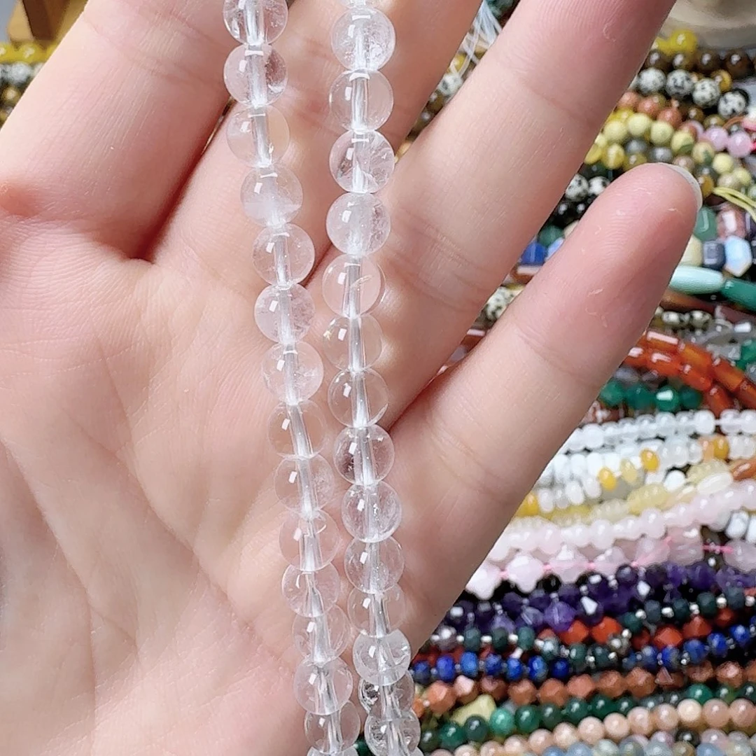 未镶嵌玛瑙/玉髓珠宝半成品卡6白水晶一条
