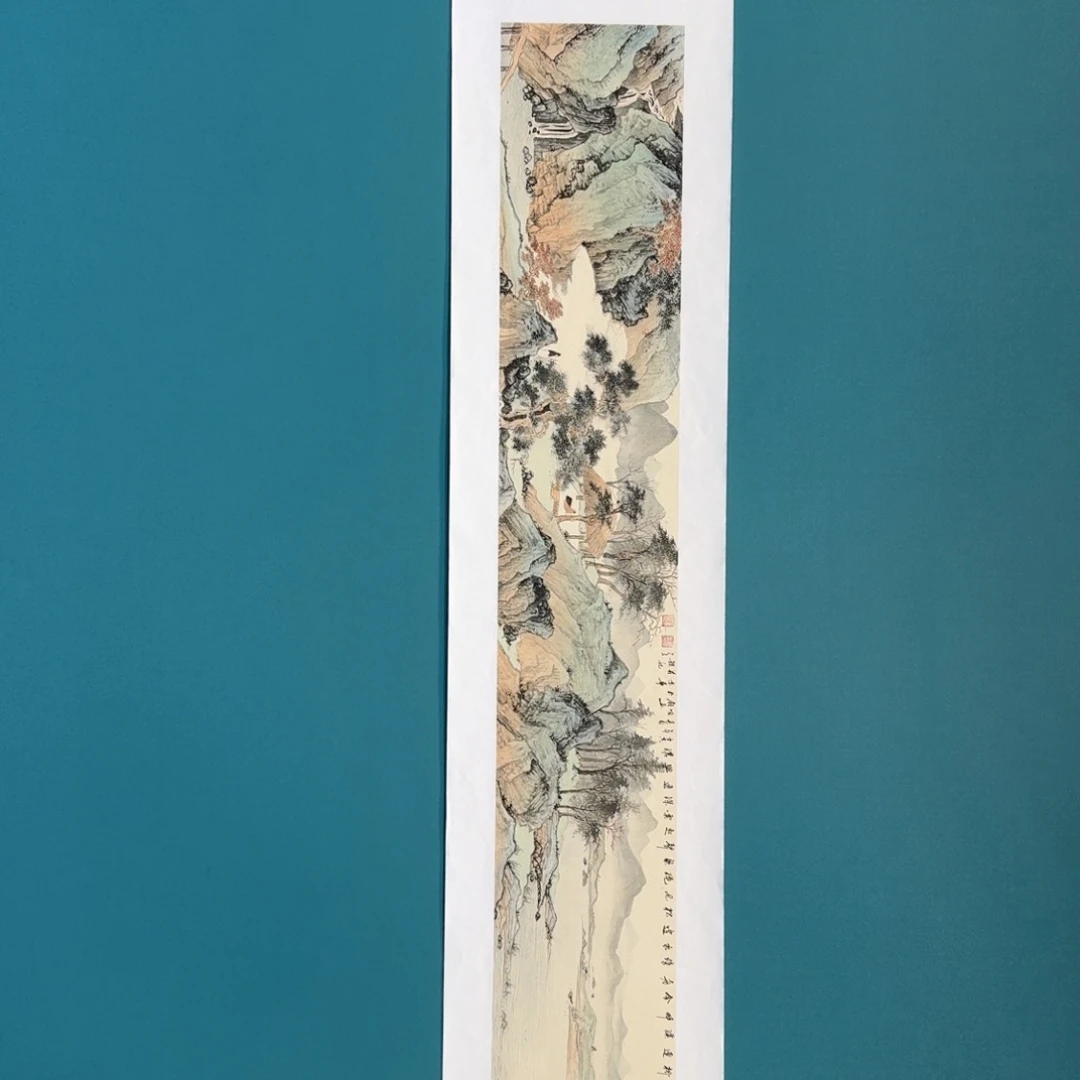 国画明锐长条山水