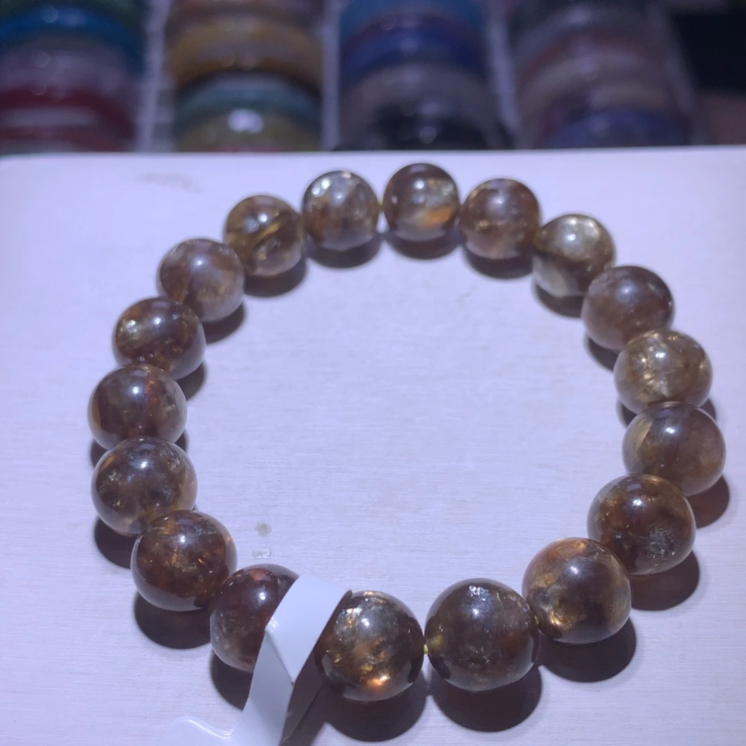 手串水晶银S925镶嵌焦糖祖母11.8m